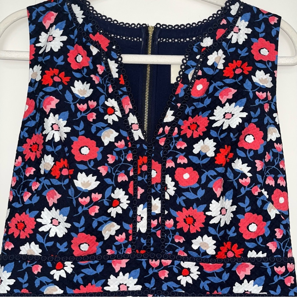 Kate Spade Daisy Jacquard Floral Blue Pink Red Sheath Dress - Picture 3 of 6